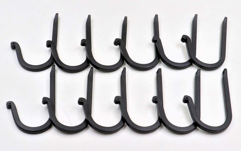 THDC Single Prong Wrought Iron Hooks, Vintage Hand Forged Iron Curved Metal Fasteners â€“ Decorative Colonial Wall DÃ©cor, Heavy Duty Wall Hooks, Hangers for Keys, Coats, Robe, Bags, Home, Kitchen (12) - Image 2